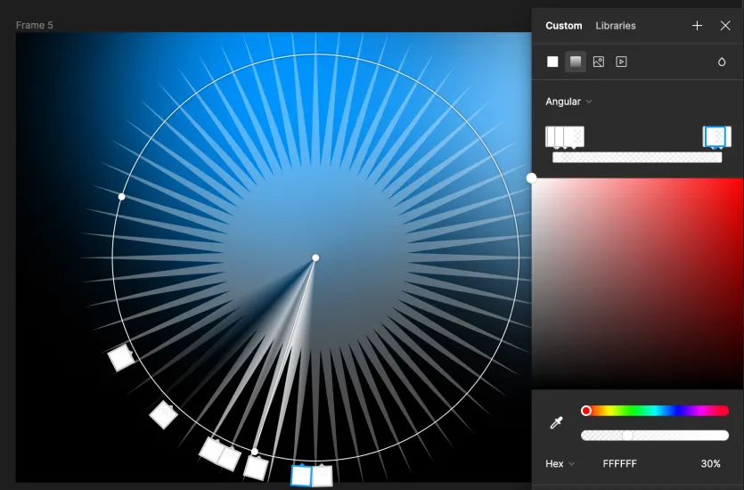 Polygon with an angular gradient